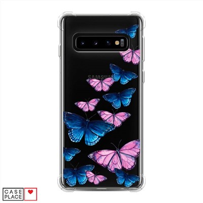 Противоударный силиконовый чехол Полет бабочек на Samsung Galaxy S10