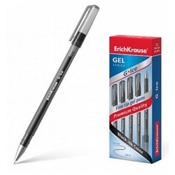 Ручка гелевая G-ICE 0.5мм черная, игольч. наконечник 39004 ErichKrause