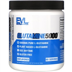 EVLution Nutrition, Глутамин 5000, без добавок, 5000 мг, 300 г (10,58 унции)