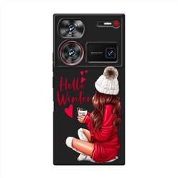 Матовый силиконовый чехол Hello winter на ZTE Nubia Z60 Ultra