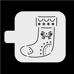 Трафарет "Рождественский носок-бантик", 12*12 см