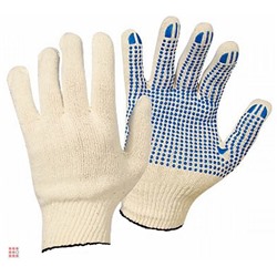 Рабочие перчатки хб с ПВХ 10класс 4 нити