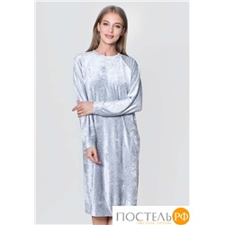 160029/1 Платье с длинным рукавом велюр серый 48/L