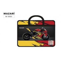 Папка пластиковая А4 на молнии с ручками 33х26х7,5 см "BIKE" M-16903  Mazari