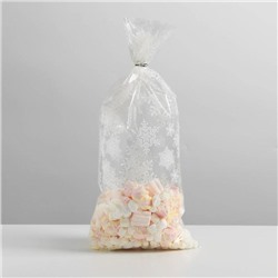 Пакет подарочный пластиковый «Снежинки», 20 х 40 см