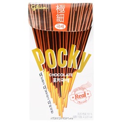 Супертонкие палочки со вкусом шоколада Pocky Glico, Корея, 44 г. Срок до 30.11.2022.Распродажа