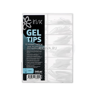 Irisk, Gel Tips - гелевые типсы для экспресс наращивания (Стилет), 240 шт