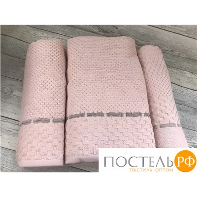 T0870/03 Набор полотенец PUPILLA MONET хлопок 3 шт (50*80,50*90,70*140) розовый