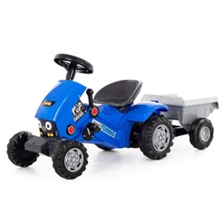 Педальная машина для детей Turbo-2, с полуприцепом, цвет синий 5244428