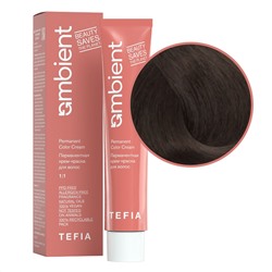 TEFIA Ambient 6.18 Перманентная крем-краска для волос / Темный блондин пепельно-коричневый, 60 мл