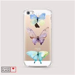 Противоударный силиконовый чехол Акварельные бабочки на iPhone 5/5S/SE
