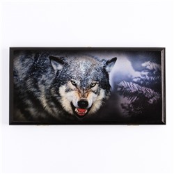 Нарды "Волчий оскал", деревянная доска 40 x 40 см, с полем для игры в шашки 7559138