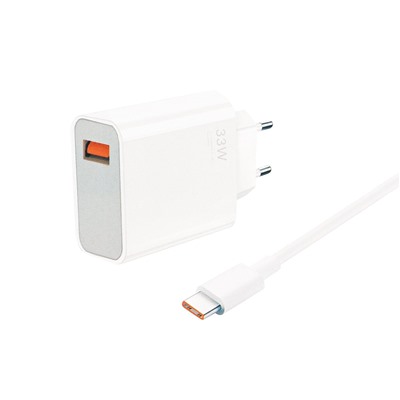 Адаптер Сетевой с кабелем - [BHR4996GL] USB/Type-C 33W (Type-C/Type-C) (B) (white)