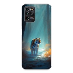 Силиконовый чехол Тигр в чаще на ZTE Blade V30 Vita