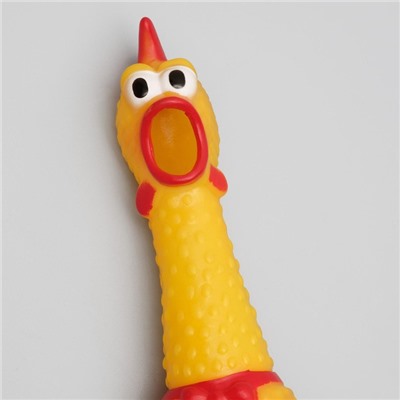 Игрушка пищащая "Задумчивая курица" для собак, 28 см, жёлтая