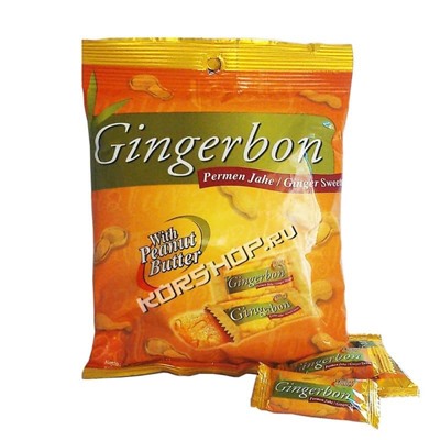 Имбирные конфеты с арахисовым маслом Gingerbon 125 г. Акция