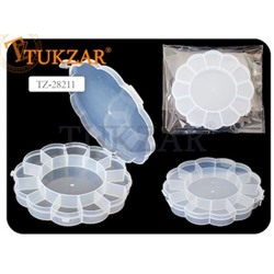 Контейнер пластиковый 16х16х2,5 см 13 ячеек ЦВЕТОК прозрачный TZ-28211 Tukzar
