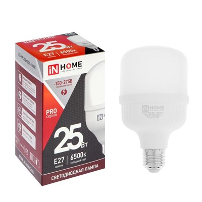 Лампа светодиодная IN HOME LED-HP-PRO, Е27, 25 Вт, 230 В, 6500 К, 2250 Лм