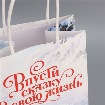 Пакет под бутылку «Впусти сказку в свою жизнь», 13 x 36 x 10 см