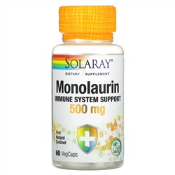 Solaray, монолаурин, 500 мг, 60 вегетарианских капсул