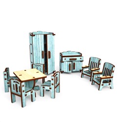 Цветной набор мебели "Зал" (ментоловый шебби шик)