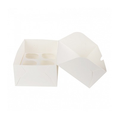 Коробка для 6 капкейков, белая без окна