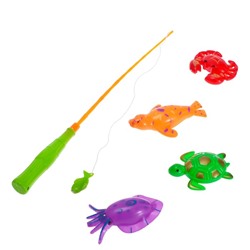 Рыбалка «Веселая рыбалка» 4 рыбки, цвета МИКС, в пакете