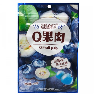Мармелад со вкусом черники Q Fruit Pulp, Китай, 28 г Акция