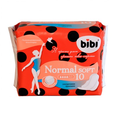 Прокладки "BIBI" Normal Soft 10 шт. 4 капли, короб 48 уп.