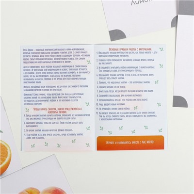 Обучающие карточки по методике Глена Домана «Фрукты на английском языке», 12 карт, А6, в коробке