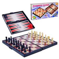 Настольная магнитная игра Шахматы + Шашки + Нарды