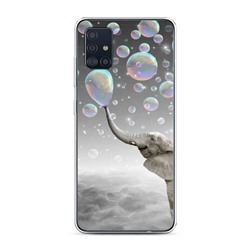 Силиконовый чехол Слон и мыльные пузыри на Samsung Galaxy A51