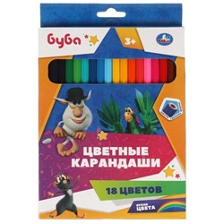 Цветные карандаши БУБА 18цв, шестигран Умка