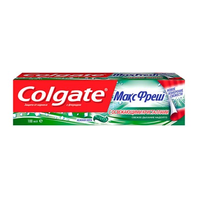 Зуб. паста COLGATE  МАКС ФРЕШ "Нежная мята" зеленая 100мл/133гр (4*12) * * *