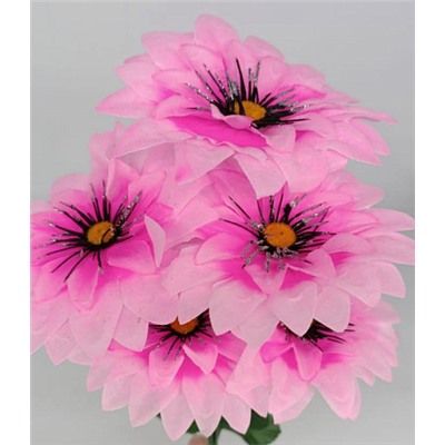 Цветы искусственные декоративные Георгины 6 цветков с блёстками 40 см