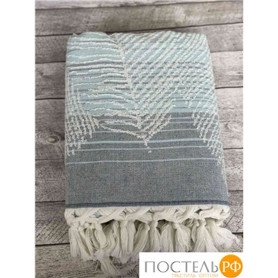 PL002/01 Пляжное полотенце пештемаль 100% хлопок Mita серо-голубой (90*170)