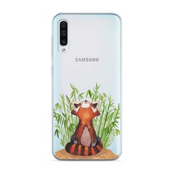 Силиконовый чехол Красная панда в кустах на Samsung Galaxy A50