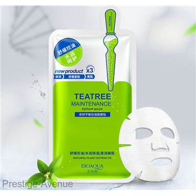 Тканевая маска для лица Bioaqua New Tea Tree Maintenance с маслом чайного дерева арт. 9346 , 30гр