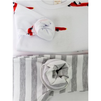 Комплект для мальчика Baby Boom BB КД183/13-Ф  Гонки + серо-белые полоски