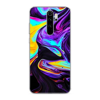 Силиконовый чехол Фиолетовый флюид арт на Xiaomi Redmi Note 8 Pro