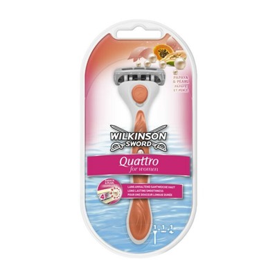 Станок для бритья Schick (Wilkinson Sword) QUATTRO Women (+1 кассета)