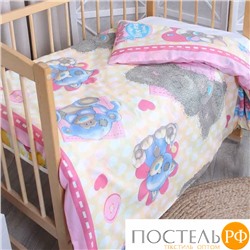 524030/2 Пододеяльник ясли Mona Liza Kids 110*145 "Мишка Teddy на желтом"