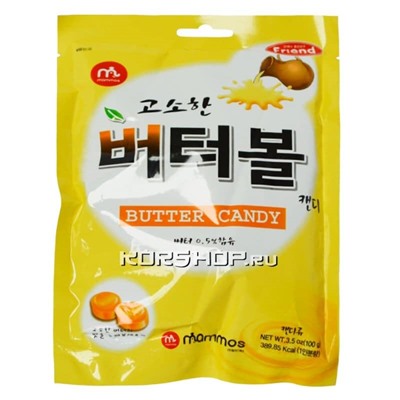 Сливочная карамель Butter candy Mammos, Корея, 100 г Акция