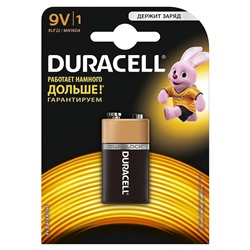 Батарейка 9V (крона) Duracell 6LR61 (1-BL) (10/30)