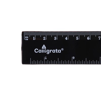Линейка Calligrata 20 см, пластик, чёрная