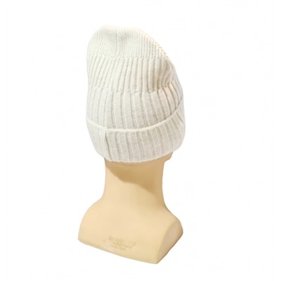 Женская шапка с отворотом HO381 белая