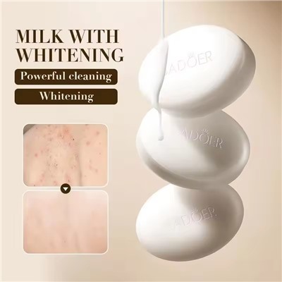 SADOER Отбеливающее мыло для лица с молочным протеином Organic Pure Milk, 100г