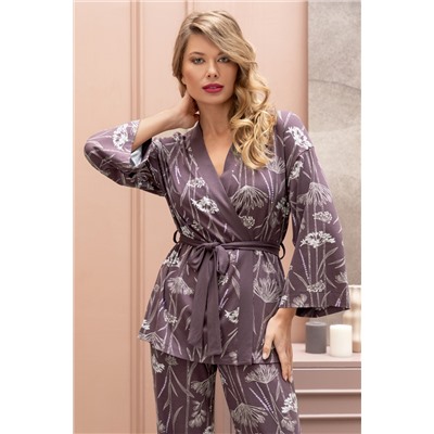 Комплект жен: куртка пижамная, брюки пижамные Mia Cara AW22WJ360B Rosa Del Te сухоцветы