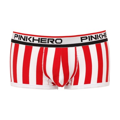 Мужские укороченные боксеры Pink Hero красные/белые вертикальные полоски PH1212-2