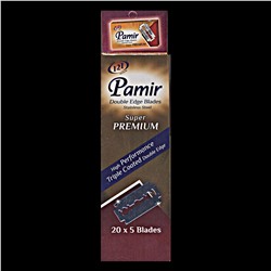 Лезвия для бритья классические двусторонние Pamir Stainless Steel Super Premium 5шт. (20X5шт. =100 лезвий) в картонном блоке